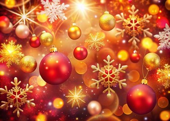 Elegant Christmas Background with Warm Holiday Colors and Subtle Snowflakes for Seasonal Decor