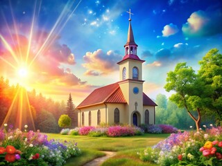 Elegant Church Announcements Background with Soft Colors and Subtle Textures for Event Promotion