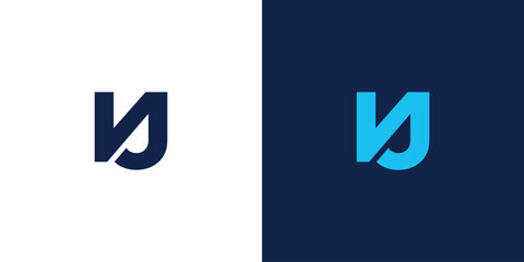 Modern and strong  NJ  logo design