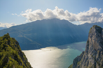 lake view surrounded by the mountains
