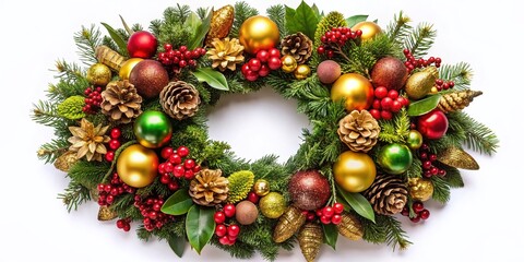 Elegant Gold Accented Wreath for Festive Home Decor and Seasonal Celebrations with Natural Elements