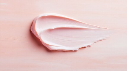 Soft pink cosmetic cream smear on pastel background