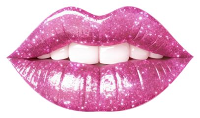 PNG Pink lip icon cosmetics lipstick glitter.