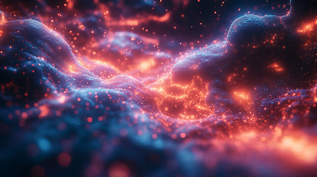 Animated virtual digital space of artificial intelligence.  