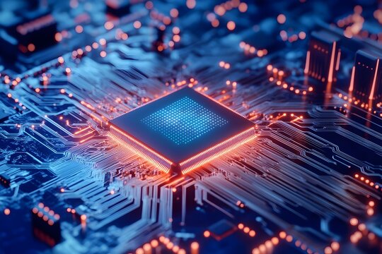 Futuristic Quantum Computing Concept Featuring an Abstract Digital Backdrop Representing the Cutting Edge of Technology and Innovation