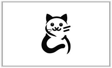Cat icons collection. Kittens emoji symbols set. Black and white simple outline cats head kitten icons
