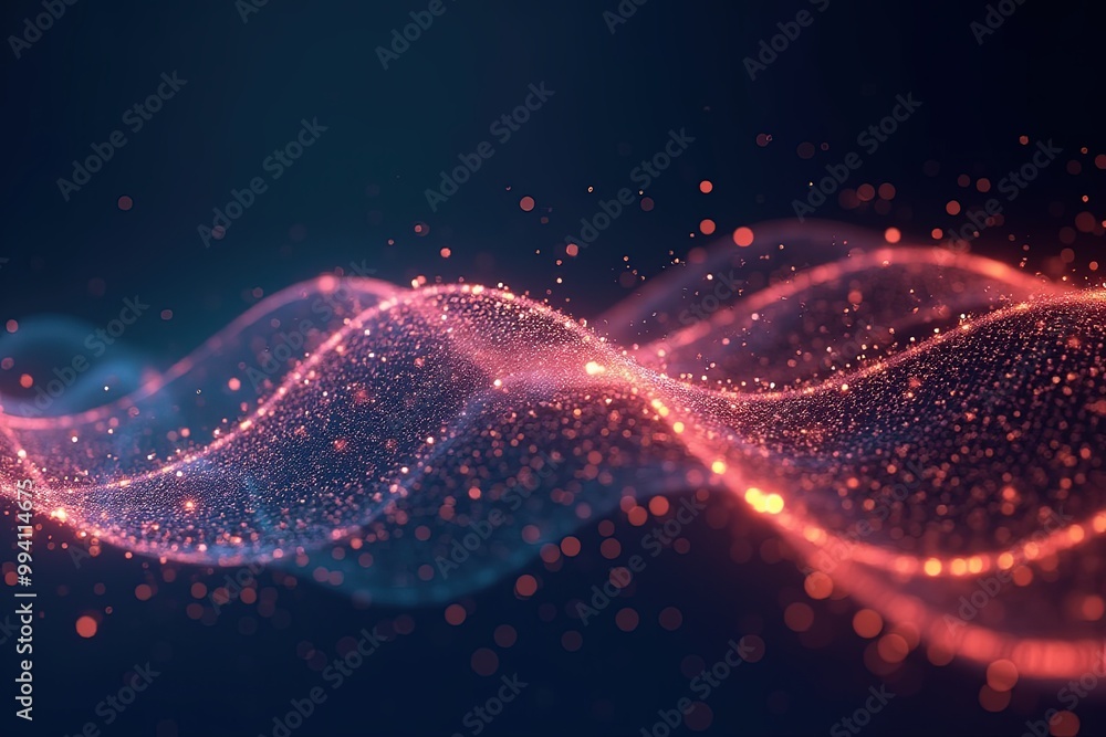 Aufkleber abstract glowing wave of light particles in motion for creative design and backgrounds.