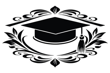 Graduating cap vector silhouette