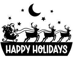 Christmas round front door sign design, Christmas vector illustration 