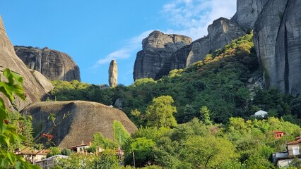 meteora kastraki village tall rock formation greece