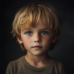 portrait of a child boy close up