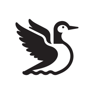 recommend clip art: Common Loon Silhouette Vector Illustration - High-Quality Stock Graphics