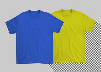 T-shirt mockup with white and transparent background