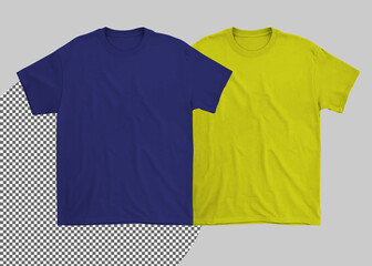 T-shirt mockup with white and transparent background