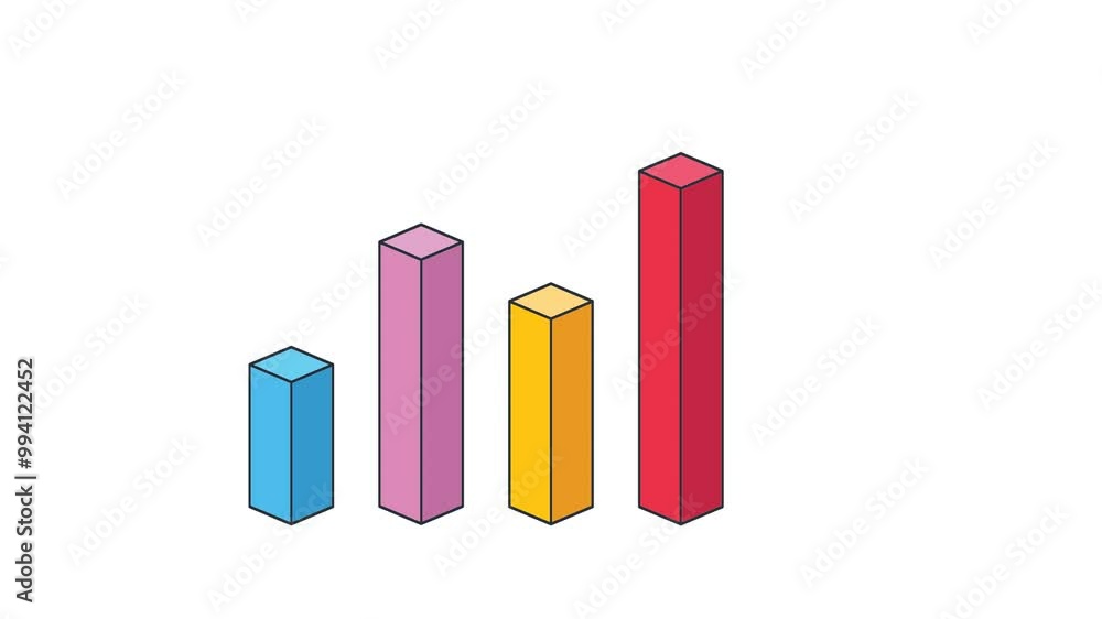 Poster animated of bar chart icon motion graphic animation. business graph bar showing growth. financial pr