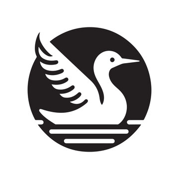 recommend clip art: Common Loon Silhouette Vector Illustration - High-Quality Stock Graphics