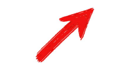 Red Line Arrow with Hand-Drawn, Sketchy Energy