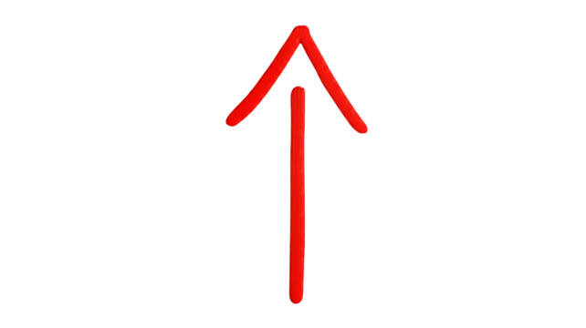 Sketchy Red Arrow Rising with a Hand-Drawn Style