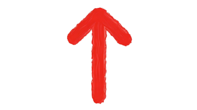 Hand-Drawn Red Arrow Pointing Upwards