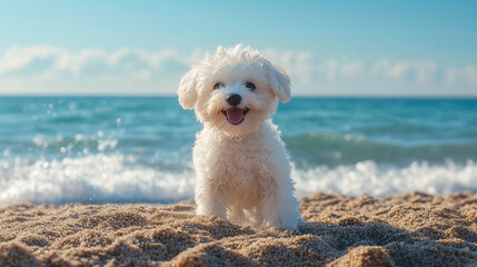 A Maltipoo&acirc;s Day by the Black Sea: Explore the delightful experience of a Maltipoo puppy and its owner enjoying a sunny day on the shores of the Black Sea in Odessa. Discuss the jo