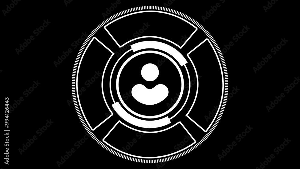 Poster user profile security shield icon animation