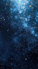Deep Navy Vertical Background with Starry Bokeh, Mysterious and Captivating