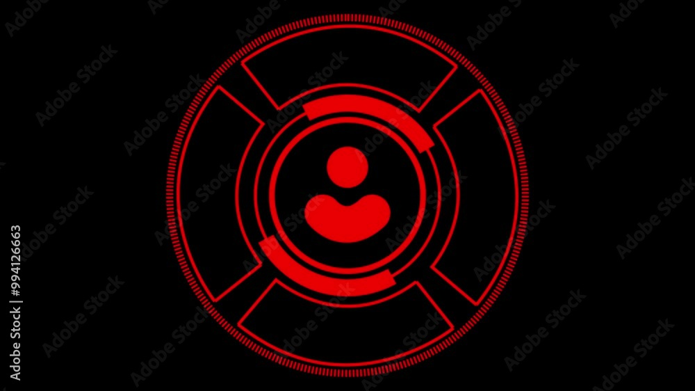 Poster user profile security shield icon animation