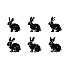Obraz premium Rabbit on white background, instant Digital Download. Illustration for prints on bags, posters