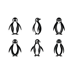 Fototapeta premium penguin on white background, instant Digital Download. Illustration for prints on bags, posters