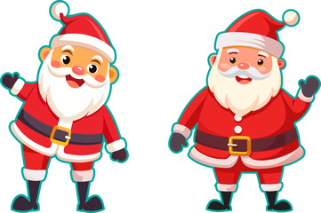 Santa expression with hat, mustache and beard. Christmas Santa design element. Holiday vector eps