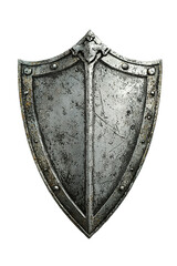 Knight shield side view, on isolated transparent background