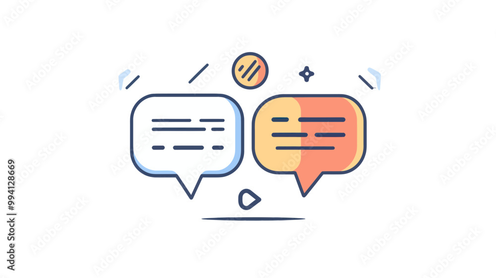 Poster modern minimalist chat icon for messaging apps and communication platforms vector illustration