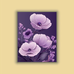 elegant invitation card with beautiful floral and leaves template