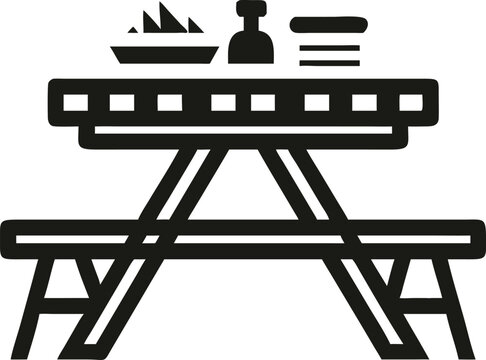 recommend clip art: Picnic table vector silhouette