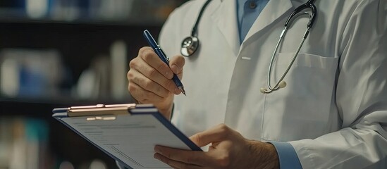 Doctor Writing Notes on Clipboard