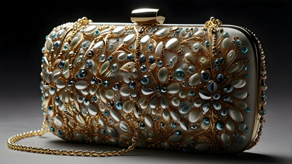 purse on a black background
