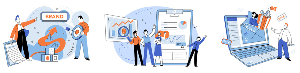 Brand vector illustration. Creative, spark, ignites fire innovation fuels brands vitality Branding marketing, fusion, melds strategic marketing with artistry branding Brand strategy, compass, guides