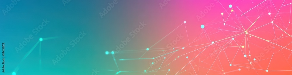 Poster abstract digital background with colorful gradient and connecting lines.