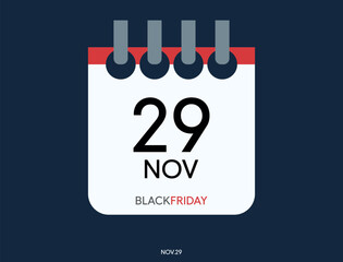 Vector icon calendar day - Black Friday 