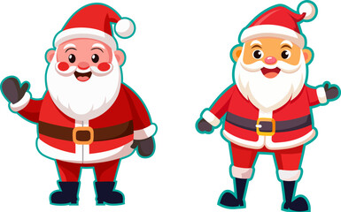 Santa expression with hat, mustache and beard. Christmas Santa design element. Holiday vector eps