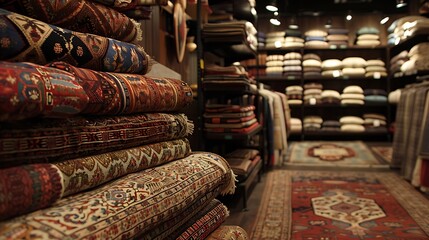 Fototapeta premium Wonderful handcrafted antique mats in a gift store