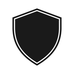Protect shield security.Badge quality symbol, sign, logo or emblem vector illustration. Color editable
