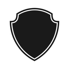 Protect shield security.Badge quality symbol, sign, logo or emblem vector illustration. Color editable
