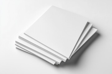 Blank A4 Stacked Paper Mockup isolated created with Generative AI