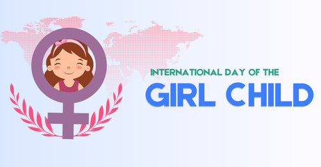 International Day of the girl child, campaign or celebration banner