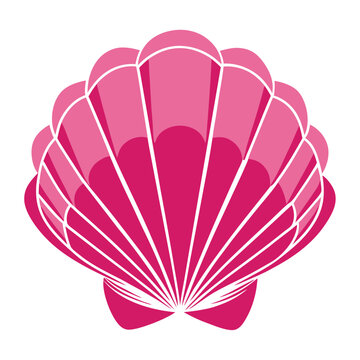 recommend clip art: Pink Seashell vector illustration isolated on a white background
