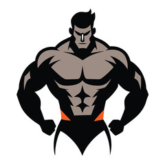 Vector Art of Bodybuilder in Action.