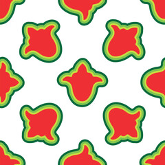 Floral pattern Tatar Native Ornamental border with tulips. Culture of the Tatar people, symbols of green and red.