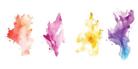 Set of watercolor circles brash multicolored. watercolor on white background. abstract watercolor background,