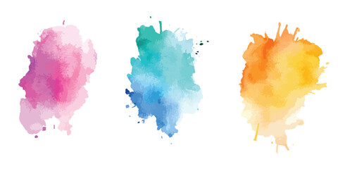 Set of watercolor circles multicolored, Colors watercolor paint stains vector backgrounds. © Towhidul